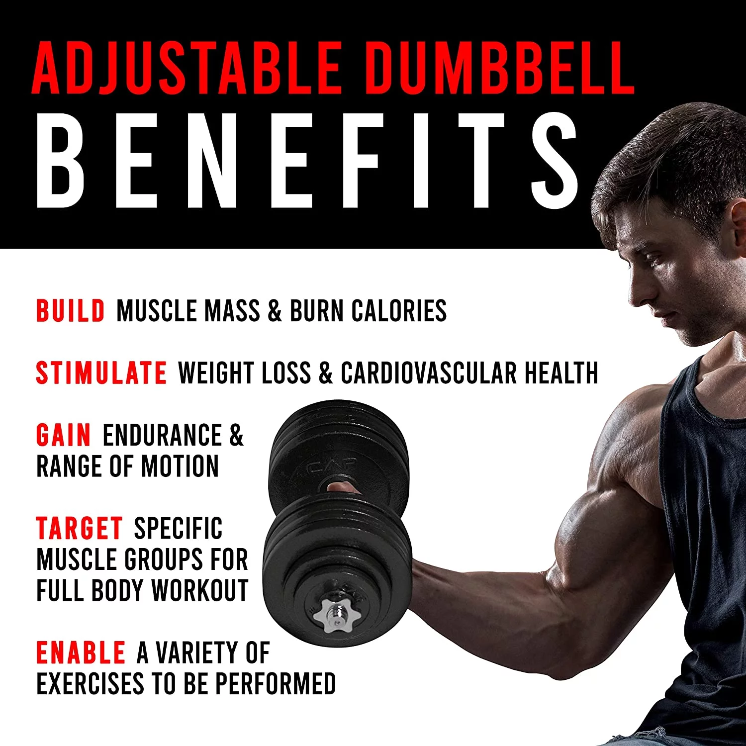 Cast Iron Adjustable Dumbbell Set