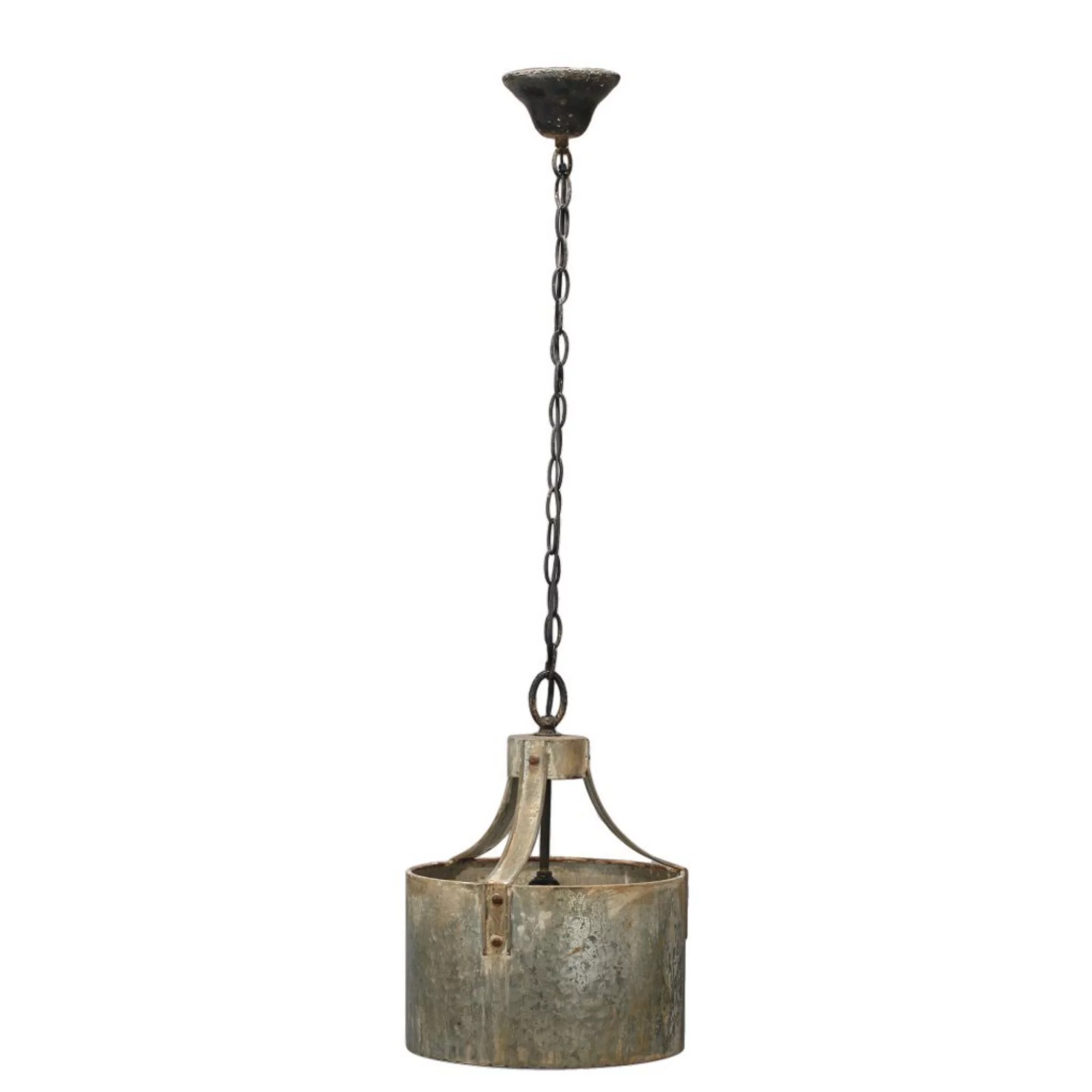 CC Home Furnishings 15" Gray and Rustic Brown Vintage Style Large X-Light Chandelier