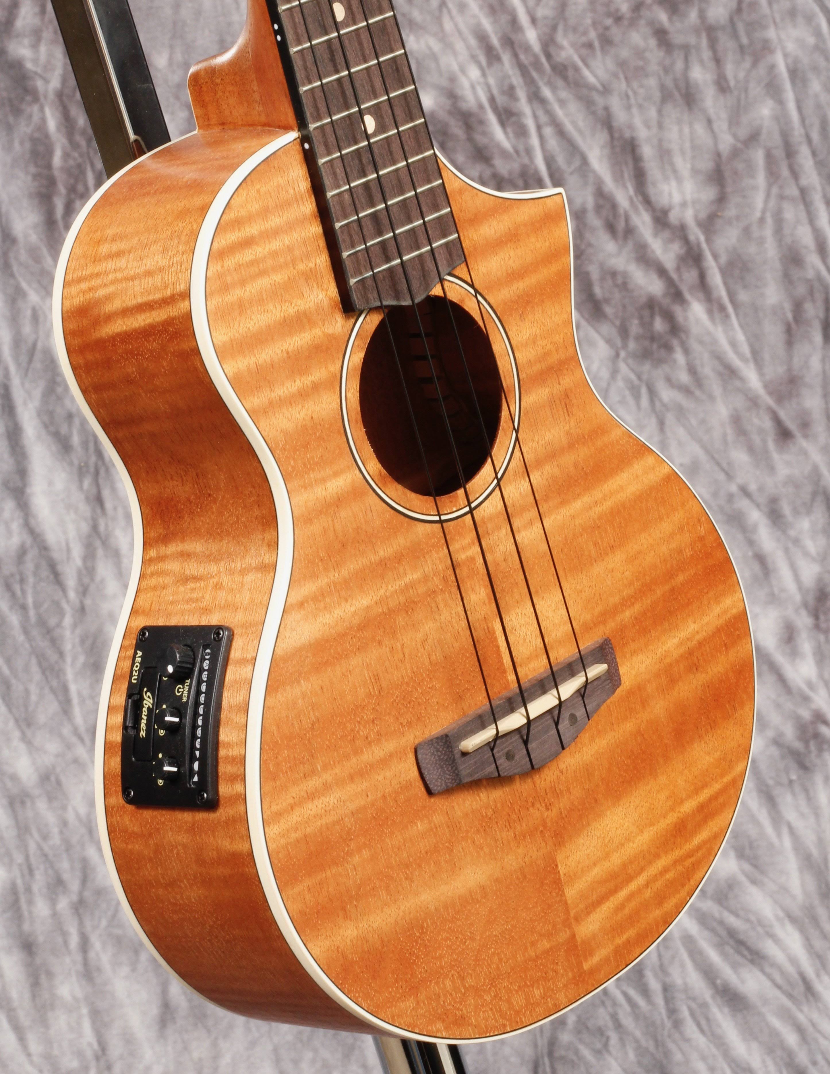 Ibanez UEW15E Acoustic Ukulele, Open Pore Natural