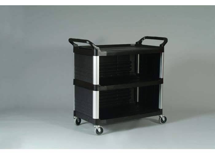 Rubbermaid Commercial Black 300 lb Cap Xtra 3-Shelf Utility Cart