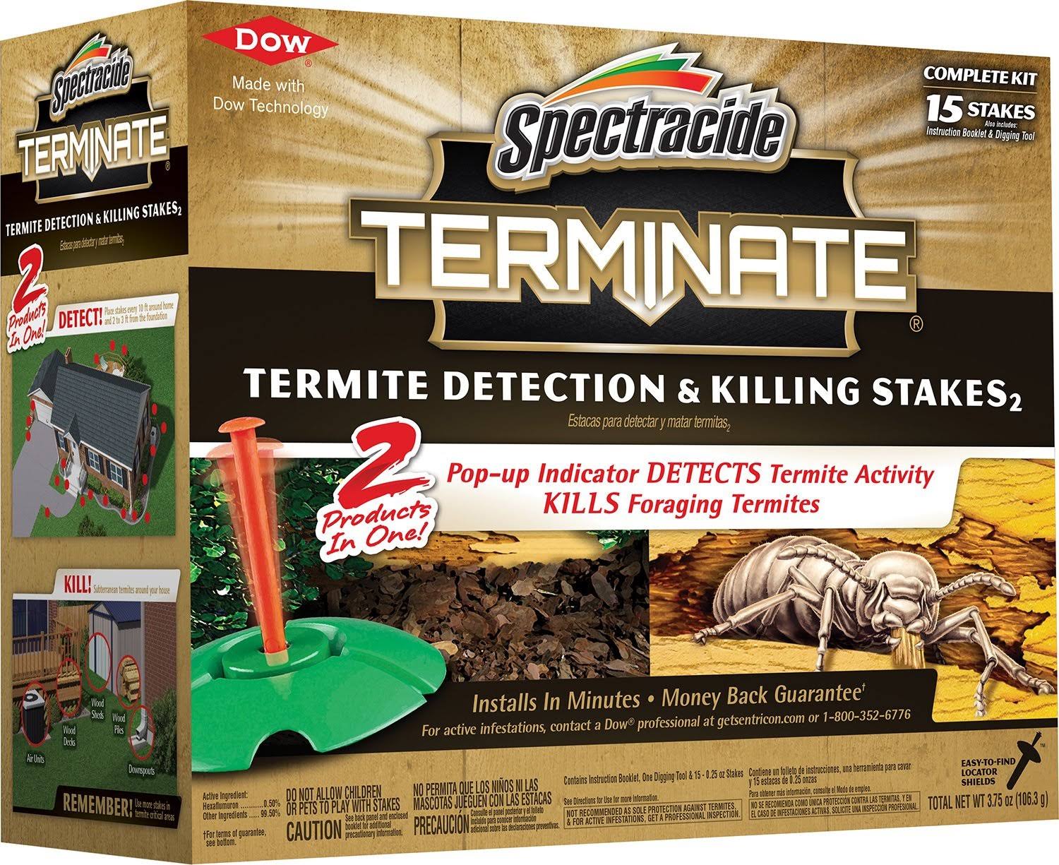 Spectracide 96115-1 Terminate Termite Detection u0026 Killing Stakes, 15-Count, 6-Pack, Case Pack of 6