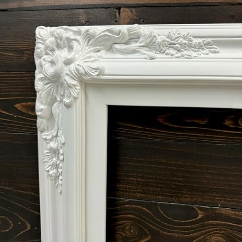 TV frame for Samsung The Frame TV, fits 55 and 65 inch TVS. Pure White Satin (not for use with other models) Handmade wood ornate TV Frame