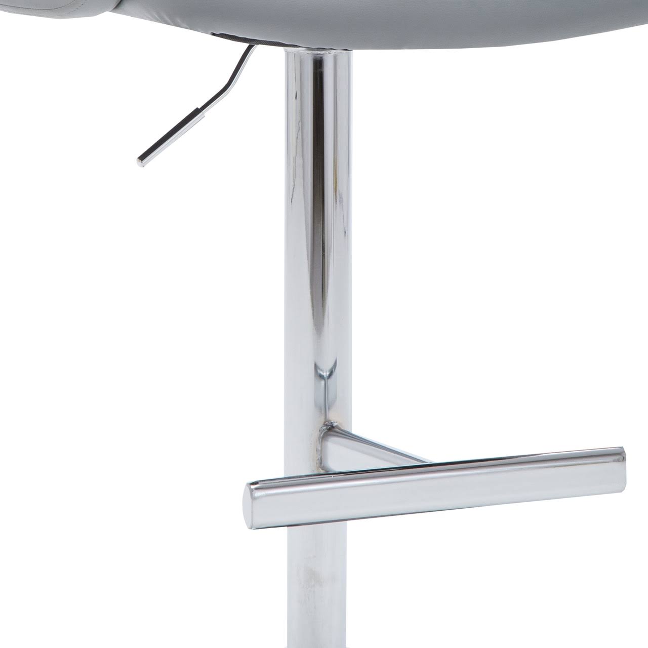 Swivel Barstool with Arms and Button Tufted Seating, Gray and Chrome
