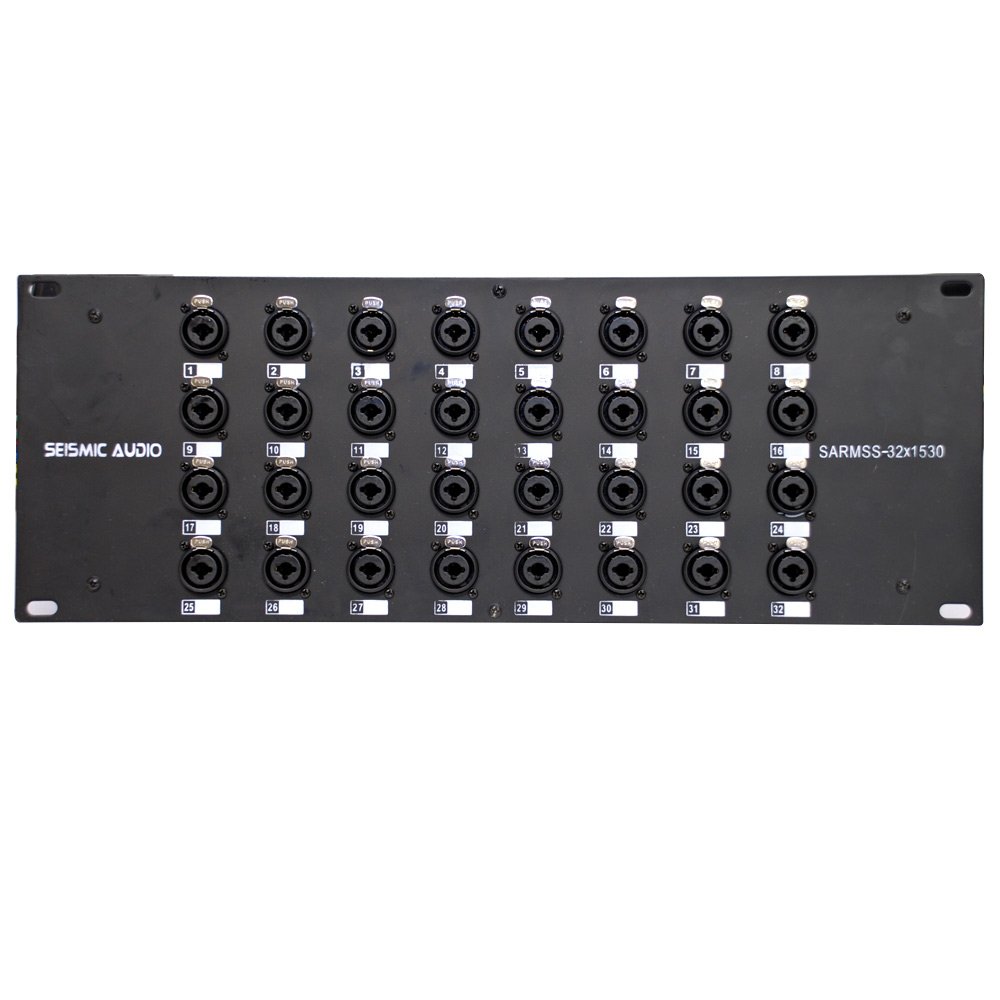 Seismic Audio Rack Mount 32 Channel TRS Combo Splitter Snake Cable-5' and 30' XLR Trunks (SARMSS-32x530)