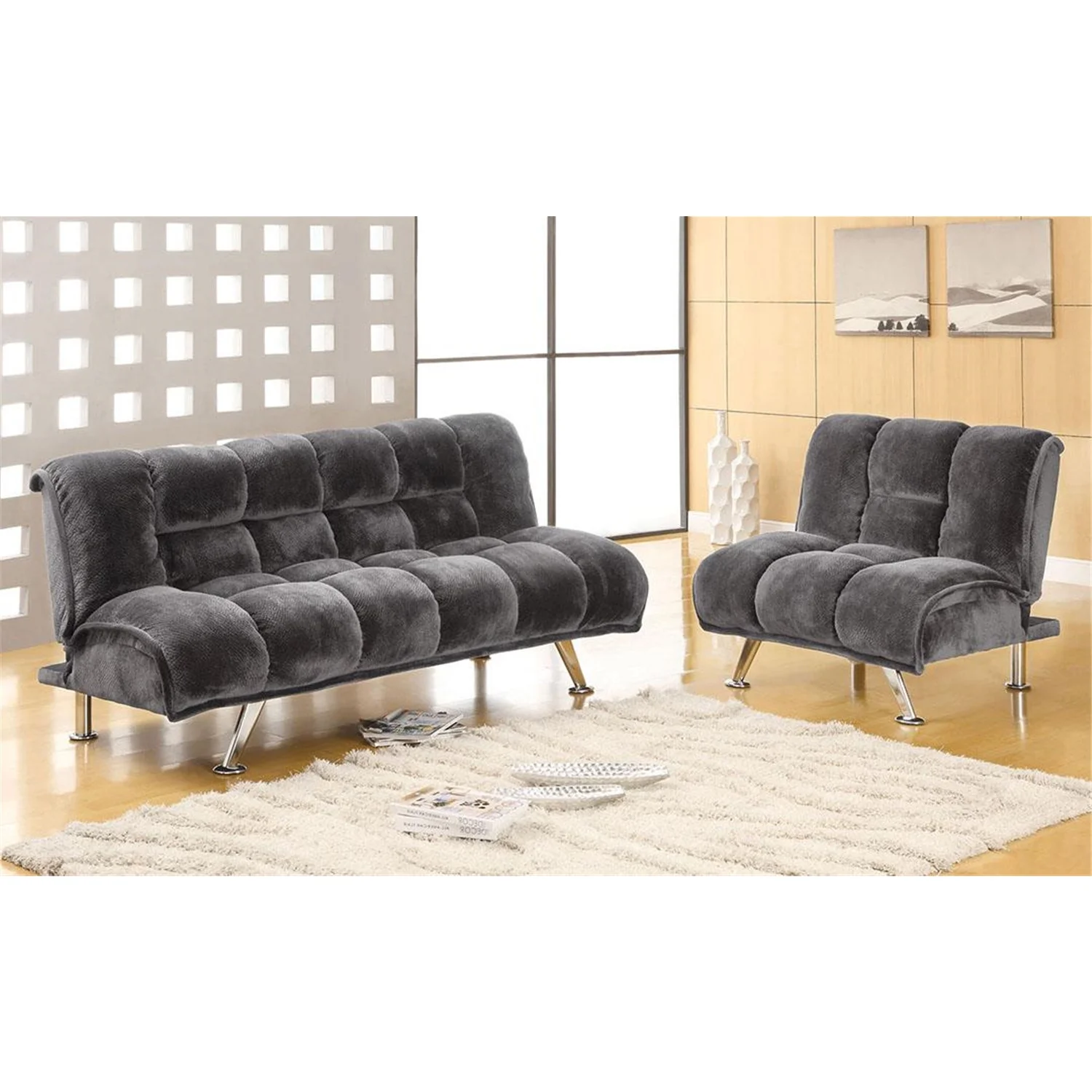 Futon Sofa, Dark Brown