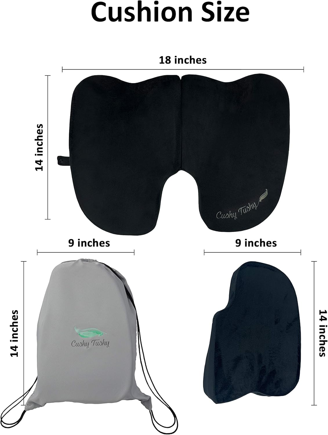 CushyTushy Premium Foldable Piriformis Cushion - Piriformis Relief Cushion for Home Use, Office Chairs, and Car Seats - Piriformis Syndrome Relief