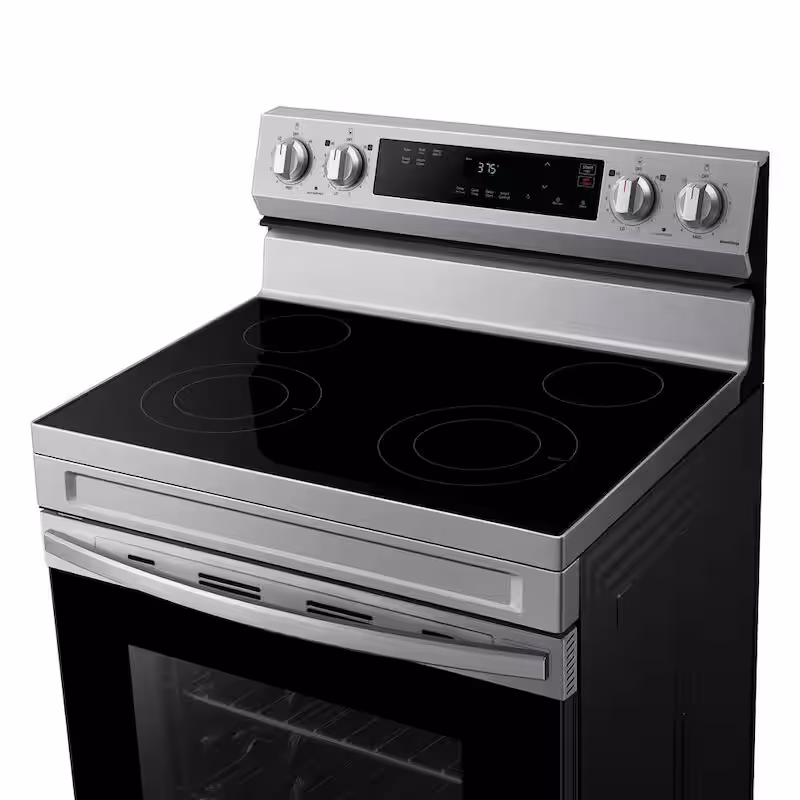 6.3 cu. ft. Smart Freestanding Electric Range with Steam Clean in Stainless Steel