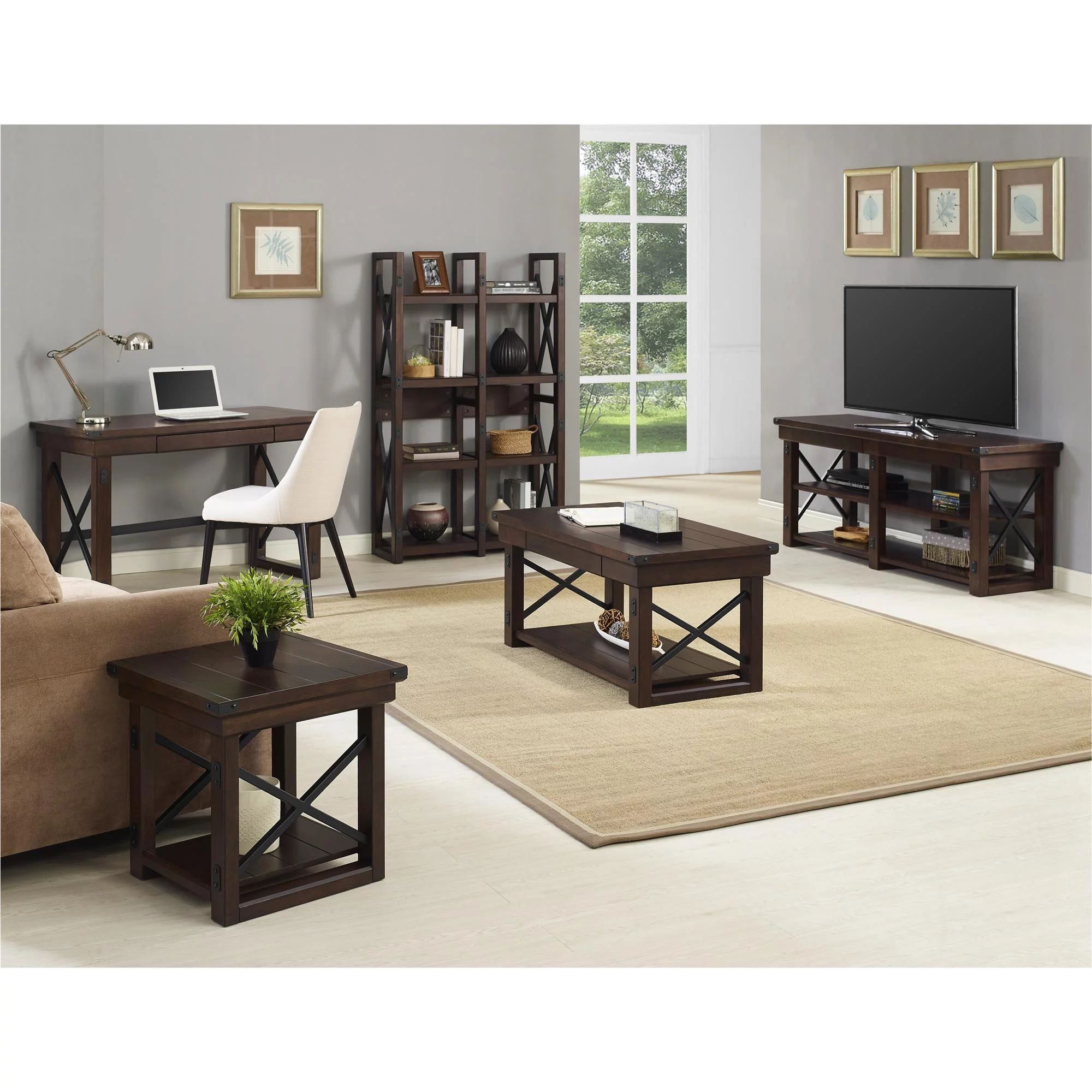 Ameriwood Home Wildwood Wood Veneer Bookcase/Room Divider, Espresso