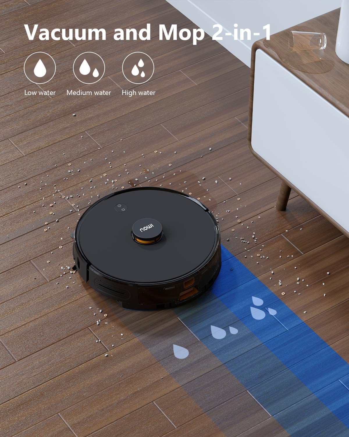 Imou Robot Vacuum and Dust Box Combo Self Emptying 3-in-1 Cleaner, Robotic Vacuum Lidar Navigation & Smart App Mapping, 4500Pa Suction, 180Min Max Runtime, 60-Day Capacity, Ideal for Pet Hair