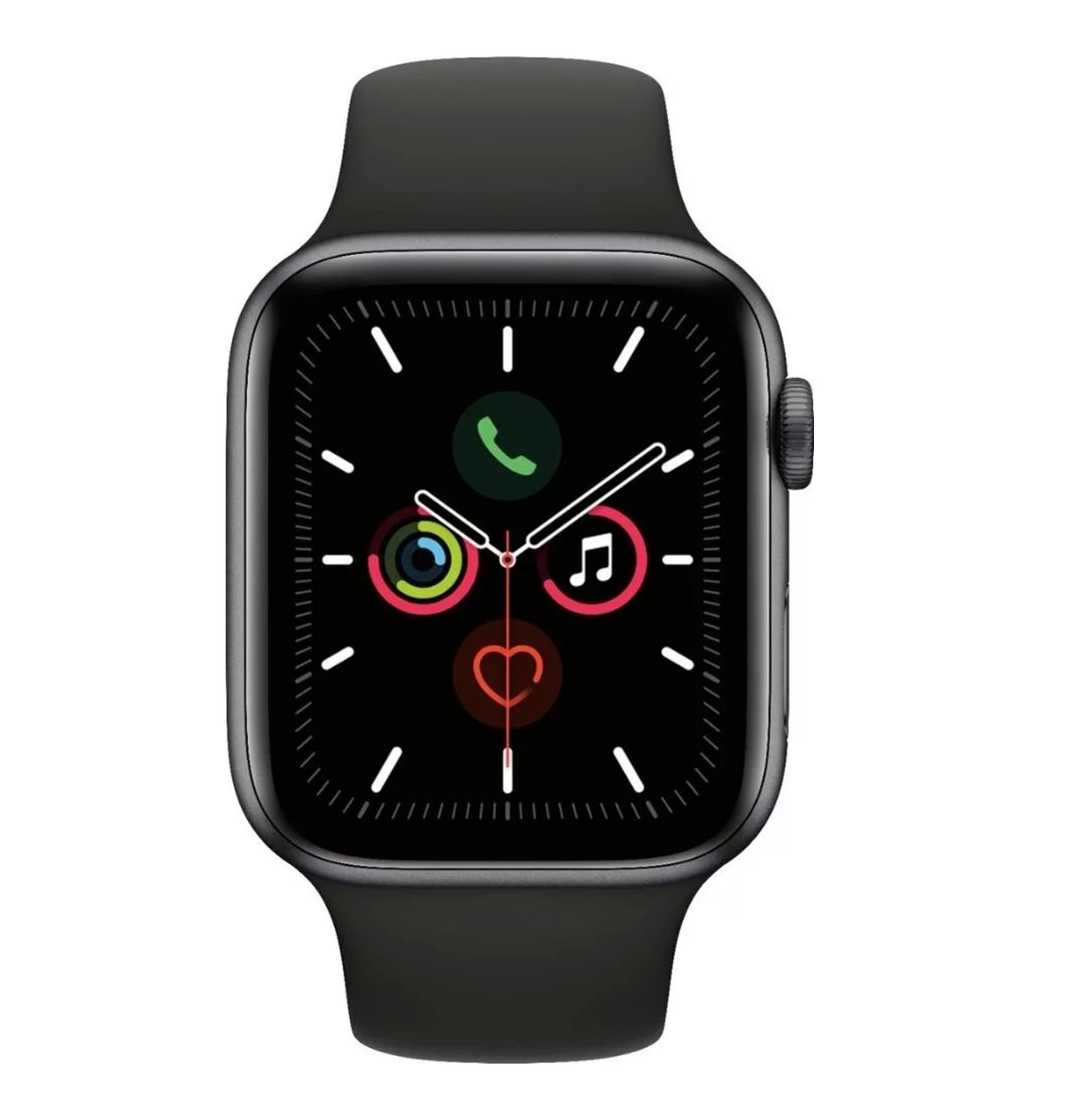 Restored Apple Watch Series 5 GPS+Cellular 44mm Space Gray Case & Black Sport Band + (Refurbished)