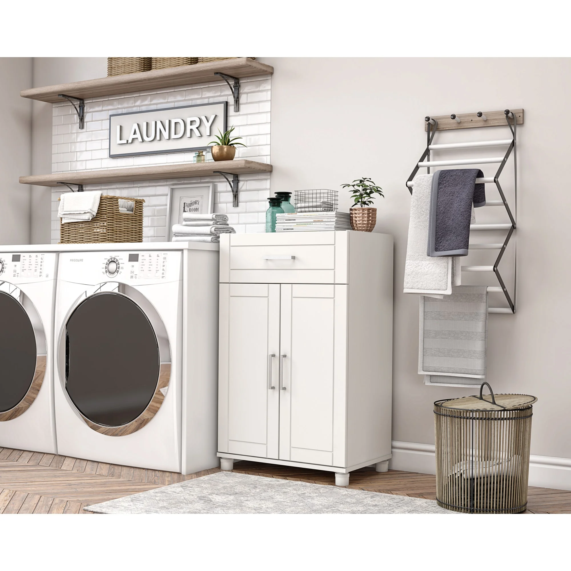 SystemBuild Callahan 24" 1 Drawer/2 Door Base Storage Cabinet in White