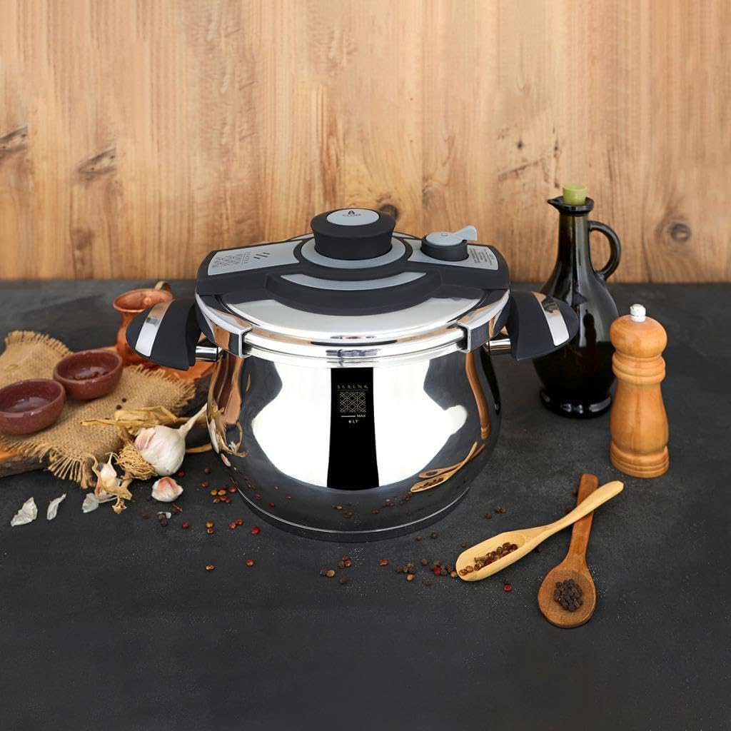 Quart Stainless Steel Pressure Cooker with Capsule Base, Compatible with Induction Stovetop, 3 Temperature Settings, Dishwasher Safe