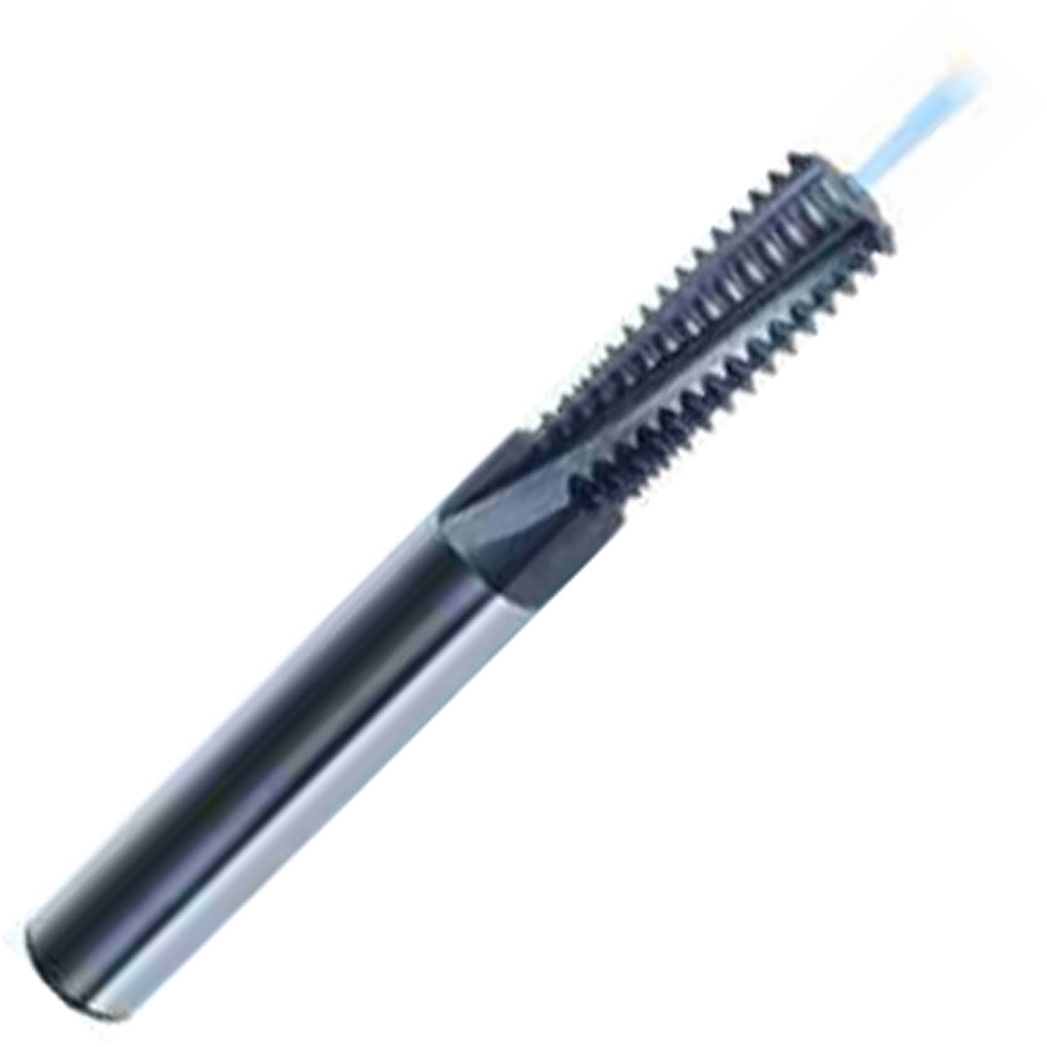 GUHRING Inc. M16 x 2.00 Spiral Flute 2xD Standard Carbide Thread Mill, 4 Flutes, TiCN Coated, Coolant Through