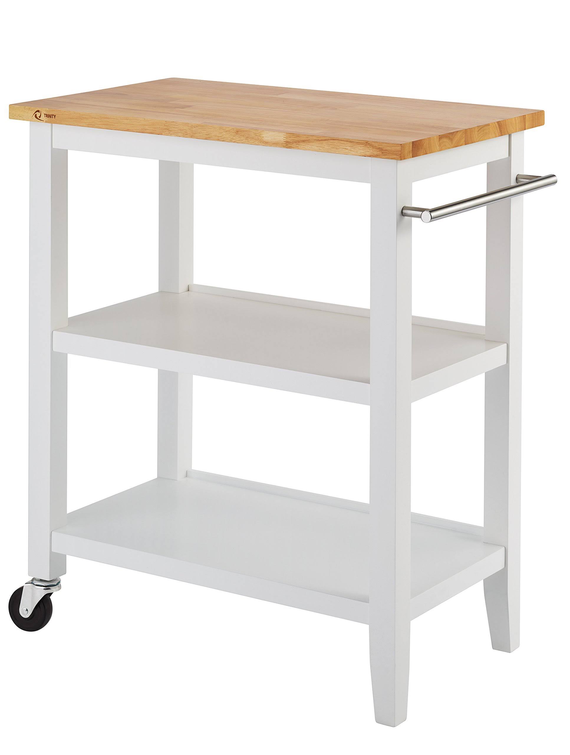 Trinity Wood Kitchen Cart - White