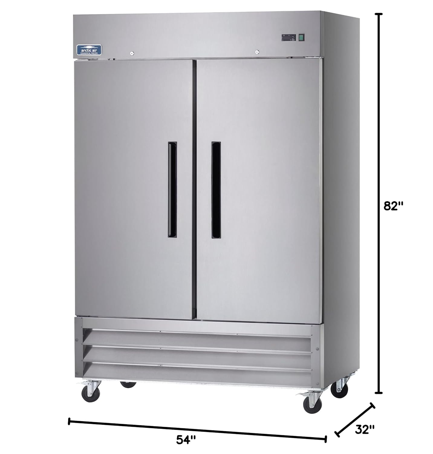 Arctic Air AR49 54" Two Section Two Solid Doors Reach-in Commercial Refrigerator, 49 Cubic Feet, 115v, Stainless Steel