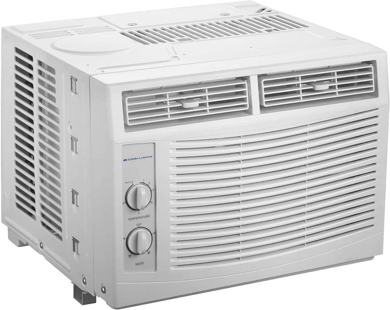 5,000 BTU 115-Volt Manual Control Window Air Conditioner - Cools up to 150 Sq Ft - Mechanical Controls - Reusable Filter - White - 2 Cooling Speeds