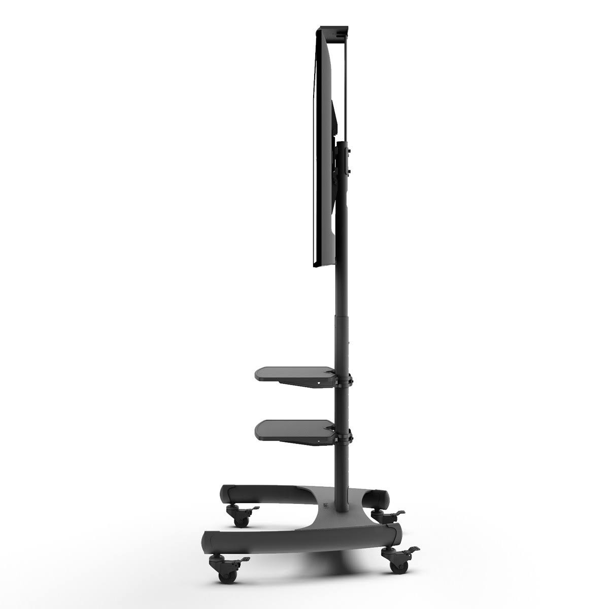 Kanto Mobile TV Mount with Two Adjustable Shelves for 37 inch to 65 inch TVs, Black MTM65PL2