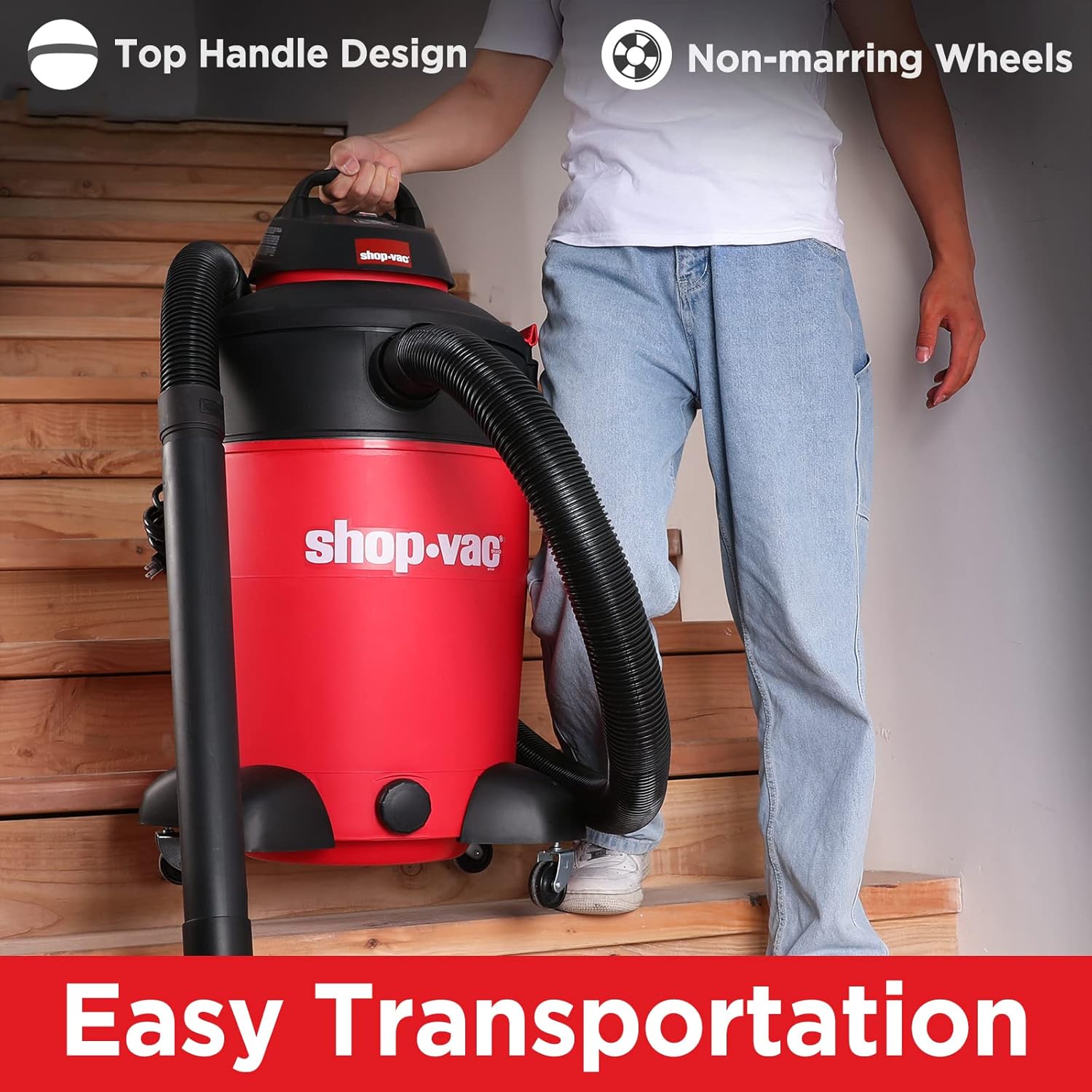 Shop-Vac 16 Gallon 6.5 Peak HP Wet/Dry Vacuum and Nozzle with LED Light