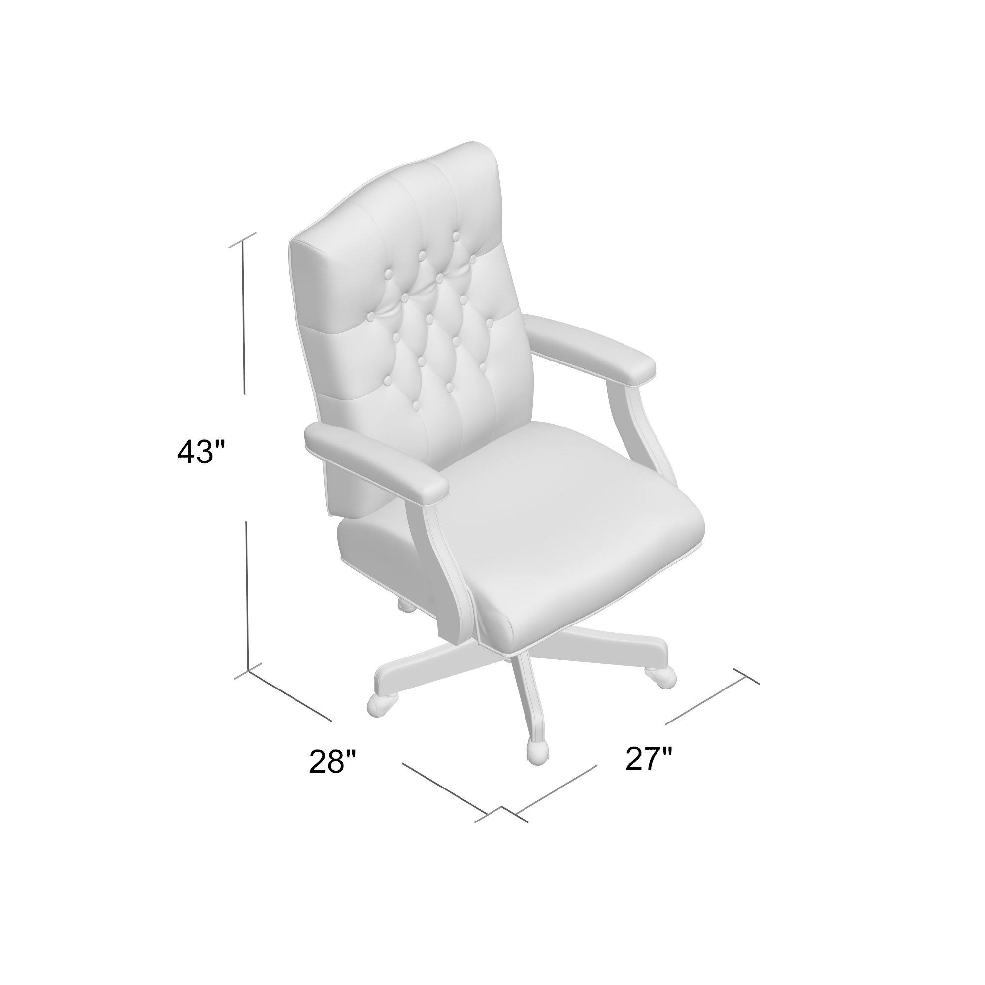 Boss Widmore Traditional Tufted Vinyl Executive Chair, Mahogany