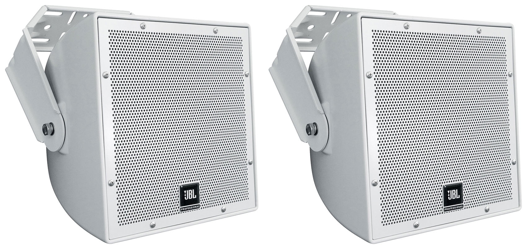 (2) JBL AWC82 8" White Indoor/Outdoor 70V Surface Mount Commercial Speakers