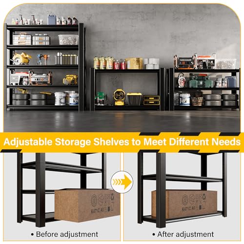 3020LBS Standing Shelf Units 72" H x 48″W x 20" D,Heavy Duty Garage Shelving Units and Storage, 5-Tier Metal Shelves, Storage Rack for Garage Organization, Basement, Workshop, 1Pack