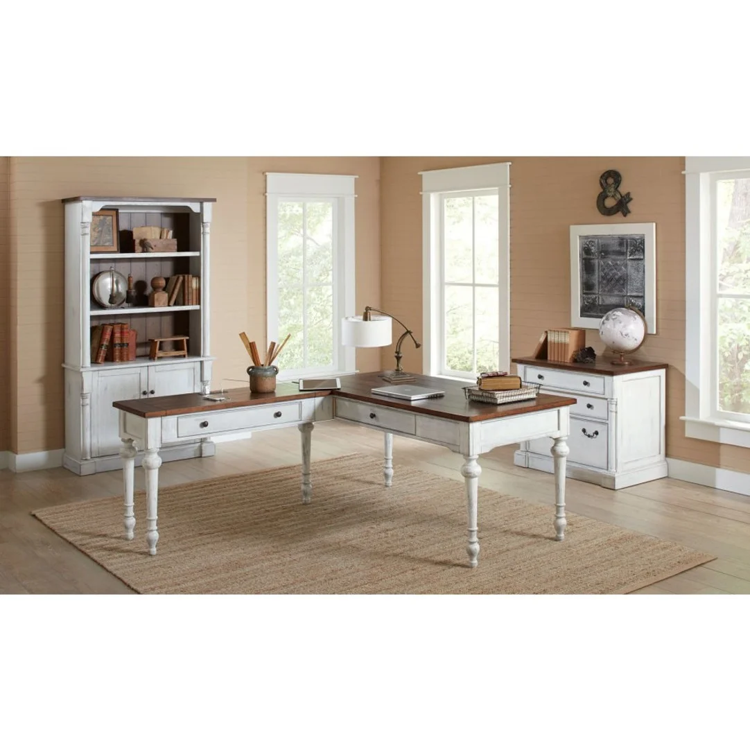 Martin Furniture Durham 3 Rustic Wood Locking Legal/Letter File Drawer White