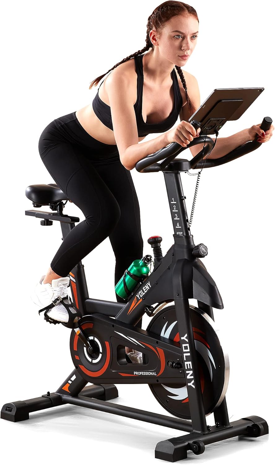 Erinnyees Exercise Bike, Stationary Bikes for Home Gym Cardio Fitness, Training Bike with Magnetic Resistance Whisper Quiet for Home Cardio Workout Heavy Flywheel & Comfortable Seat Cushion with Digital Monitor
