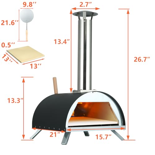 Hello. Dr 13" wood and gas pizza oven outdoor propane-propane pizza oven outdoor-Outdoor pizza oven gas-propane pizza oven outdoor with Pizza Cutter& Carry Bag,pizza stone, pizza peel.