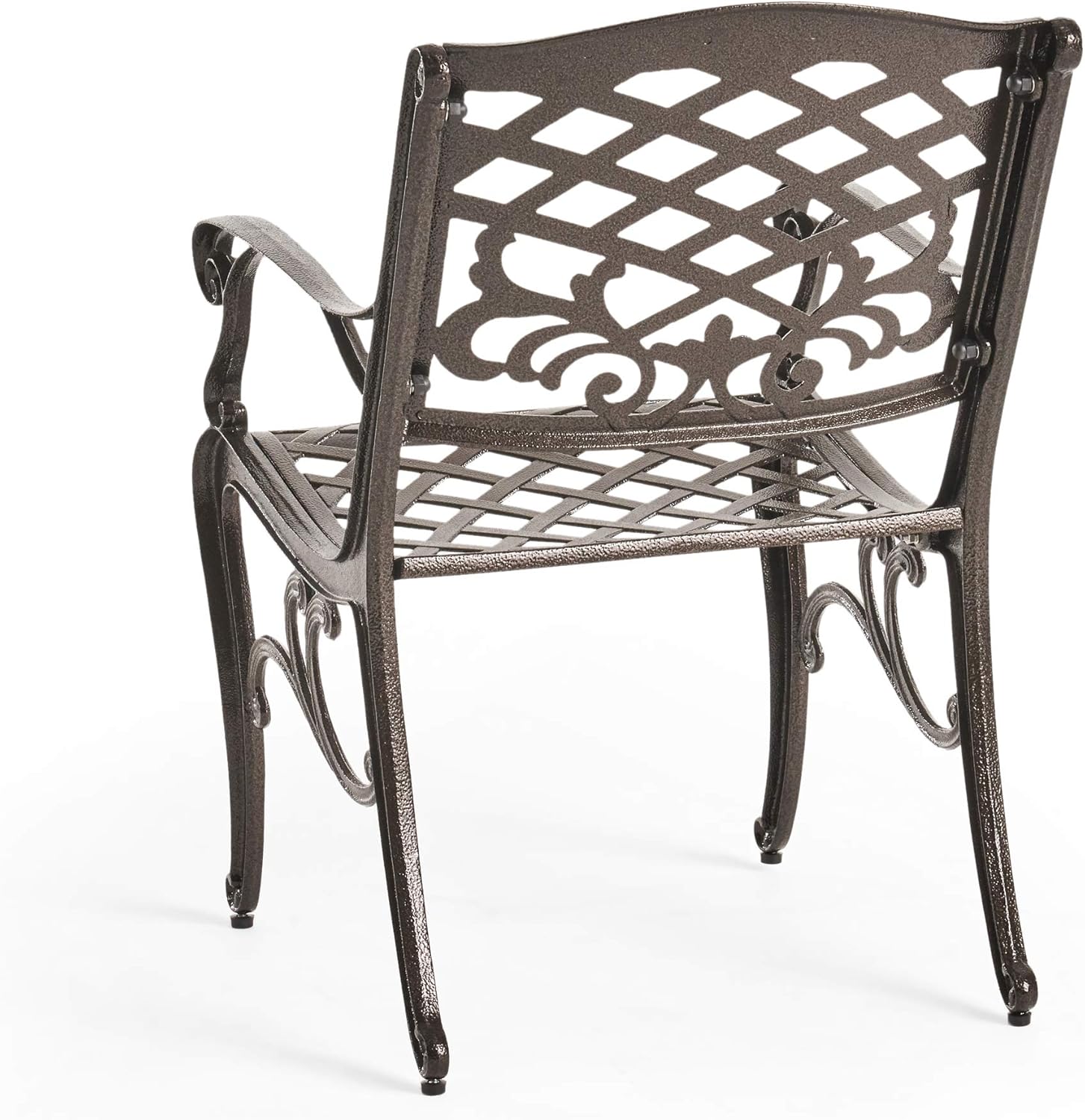 Christopher Knight Home Hallandale Outdoor Cast Aluminum Dining Set for Patio or Deck, 5-Pcs Set, Hammered Bronze
