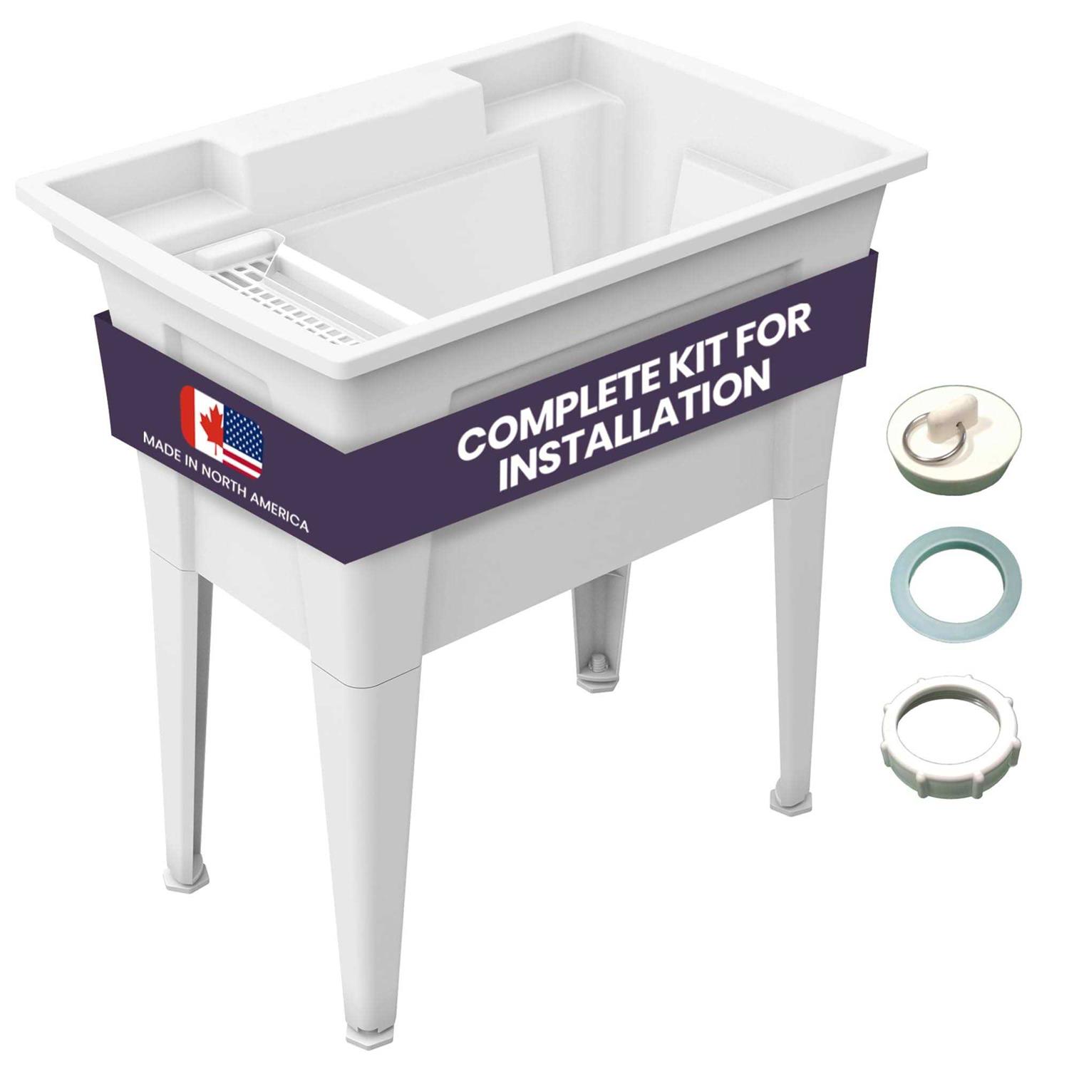 32” Utility Sinks for Laundry Room, Garage, Garden, Basement – Noah William Home Indoor and Outdoor Polypropylene Basement Wash Tub - Shop Hardware Tools Online Store