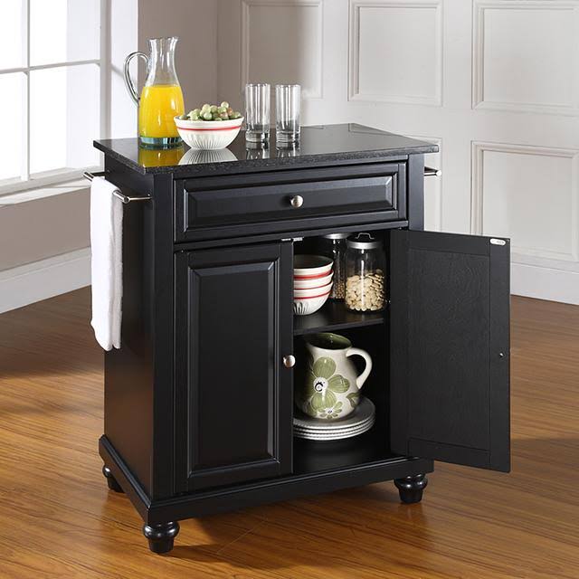 Alexandria Solid Granite Top Portable Kitchen Island - Classic Cherry - Crosley