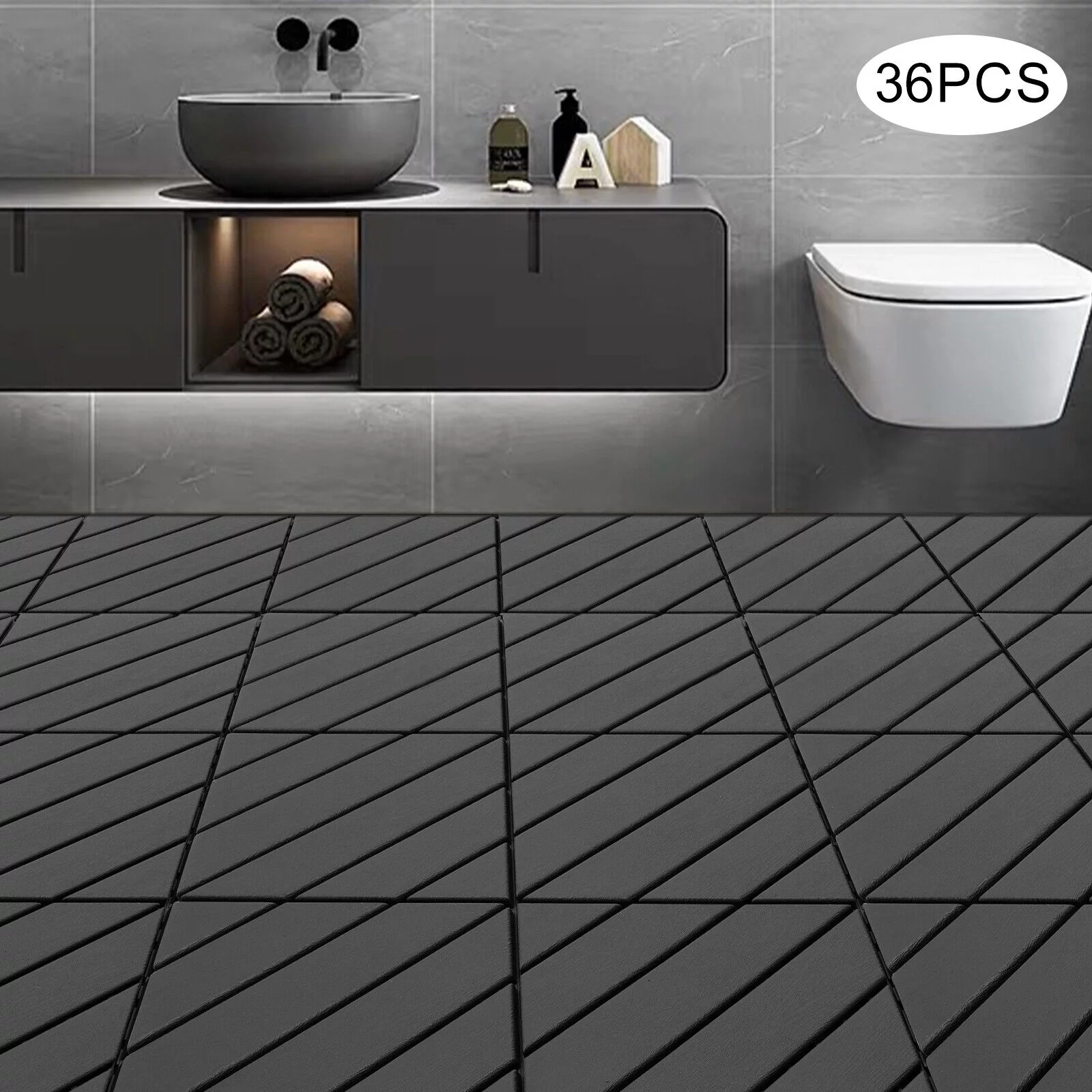 Modern 36PCS Interlocking Deck Tiles Floor Mount Plastic Composite Patio Deck Tiles 12”x12”