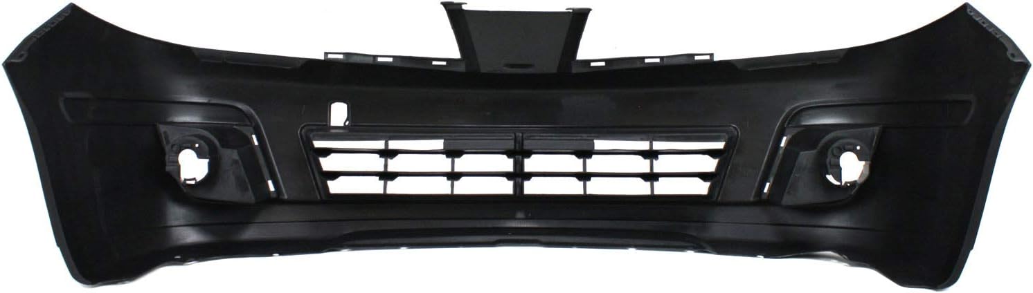 Evan-Fischer Front Bumper Cover Compatible with 2007-2012 Nissan Versa Primed with Fog Light Holes Hatchback/Sedan