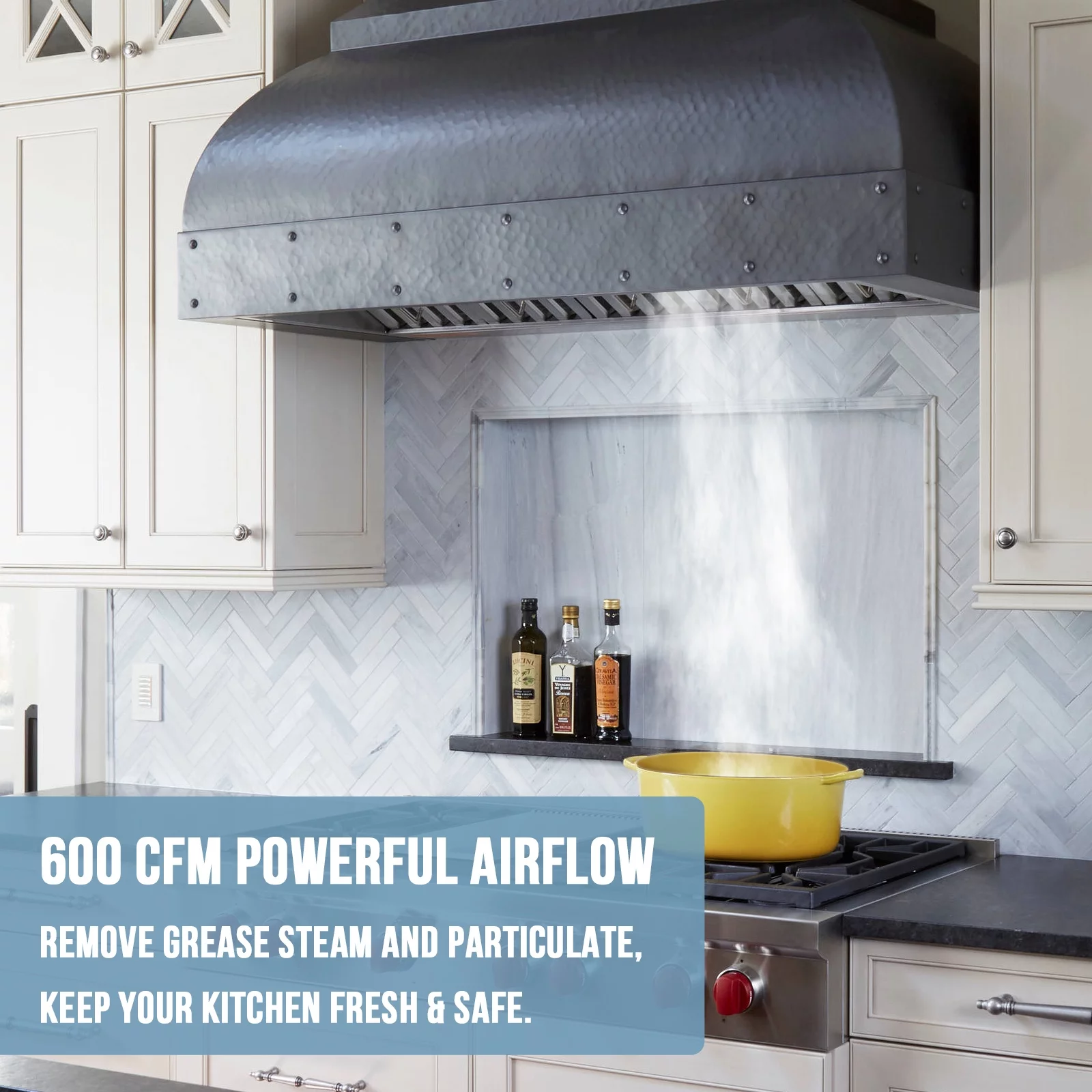 30 Inch Range Hood Insert, Ultra Quiet Stainless Steel Ducted Insert/Built-in Kitchen Vent Hood with Powerful Suction, Dimmable LED Lights and Dishwasher Safe Filters, 600 CFM
