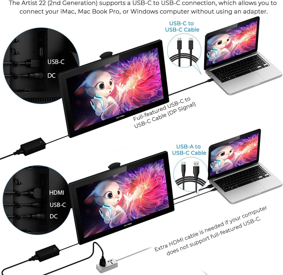 Drawing Tablet with Screen XP-PEN Artist22 Second Generation Digital Drawing Display 21.5 Inch Graphics Tablet with Screen for Art Creation and Digital Drawing