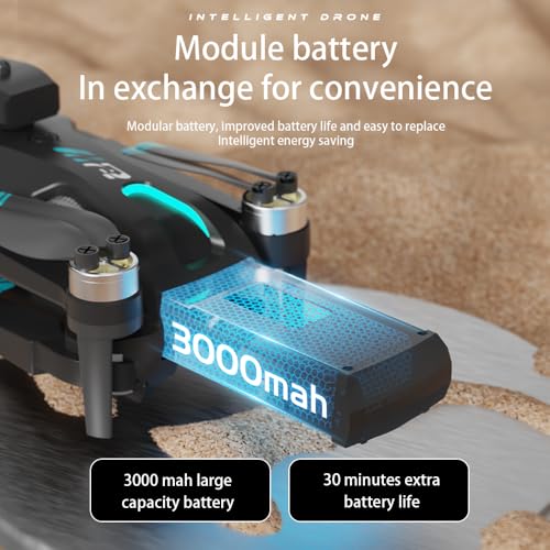 Drone For Adult,4.5" Screen,5G Remote Controller With Camera,6K HD Camera FPV Live Video,Altitude Hold Gesture Selfie One Key Take Off Landing 3D Flips Waypoint Fly Drone (2 Batteries)