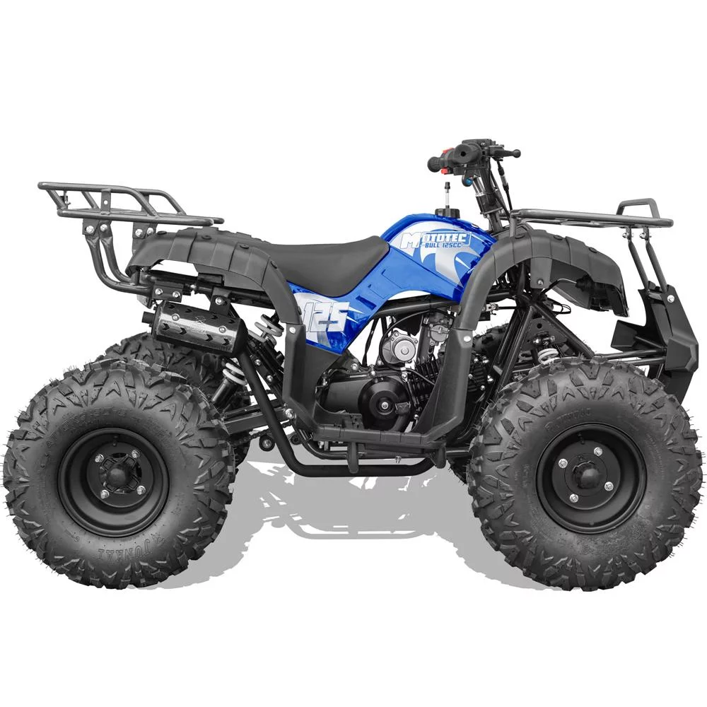 MotoTec Bull 125cc 4-Stroke Kids Gas ATV Blue - Curated Treasures Market