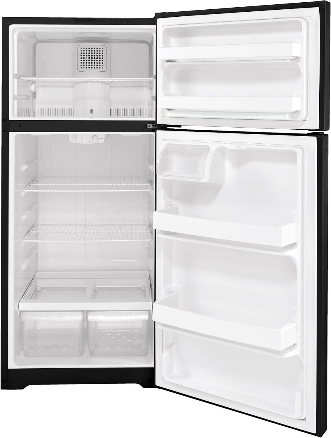 GE GTE17DTNRBB 16.6 Cu. Ft. Black Top Freezer Refrigerator