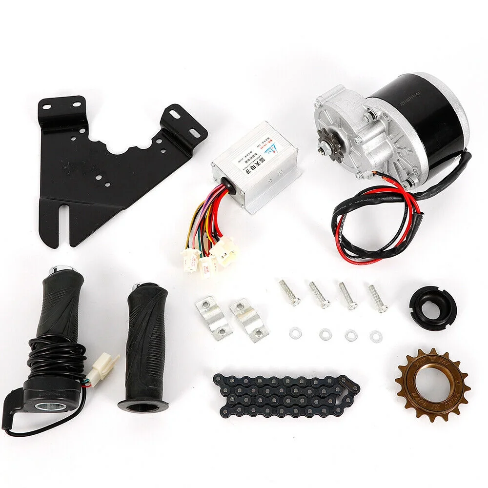 ZhdnBhnos 24V 250W Electric Bicycle Conversion Kit E-Bike 16-28inch Wheel Motor Kit with Chain Motor Controller Freewheel