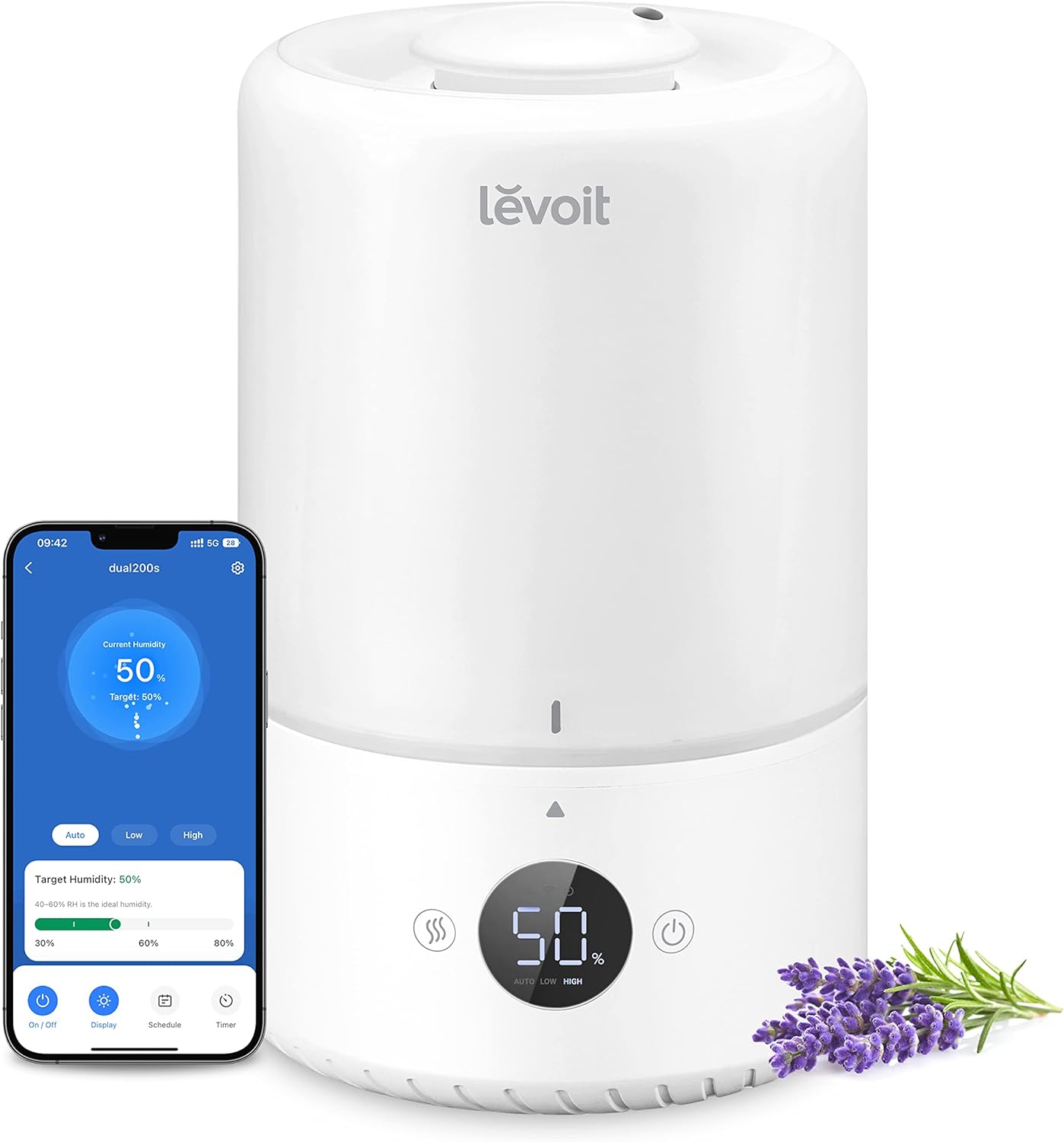 LEVOIT Air Purifier for 1980 Ft2 Room & Smart Humidifier with 3L Tank, Diffuser & APP Control