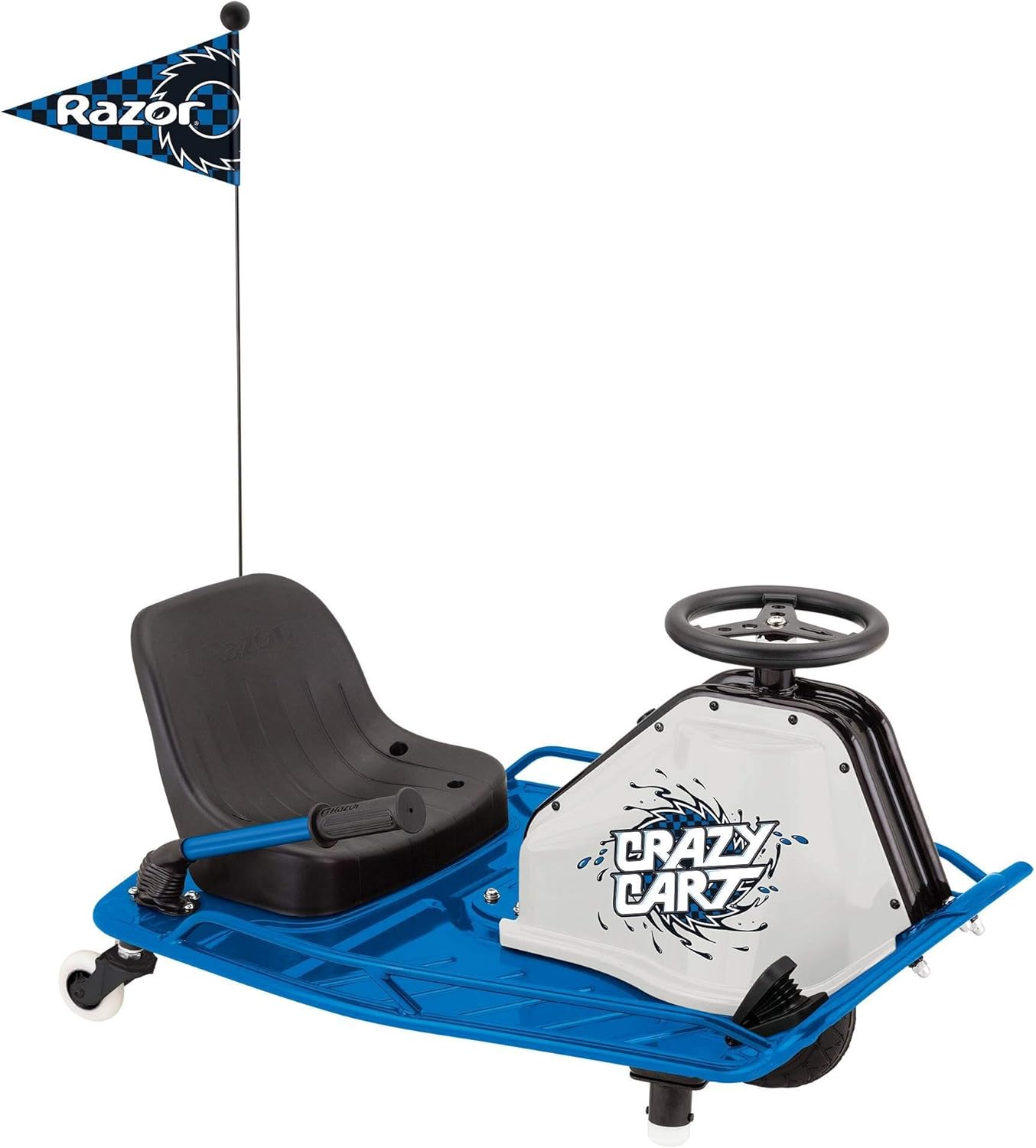Razor High Torque Motorized Drifting Crazy Cart with Drift Bar for Ages 9 & Up, Speeds up to 12 MPH, Blue
