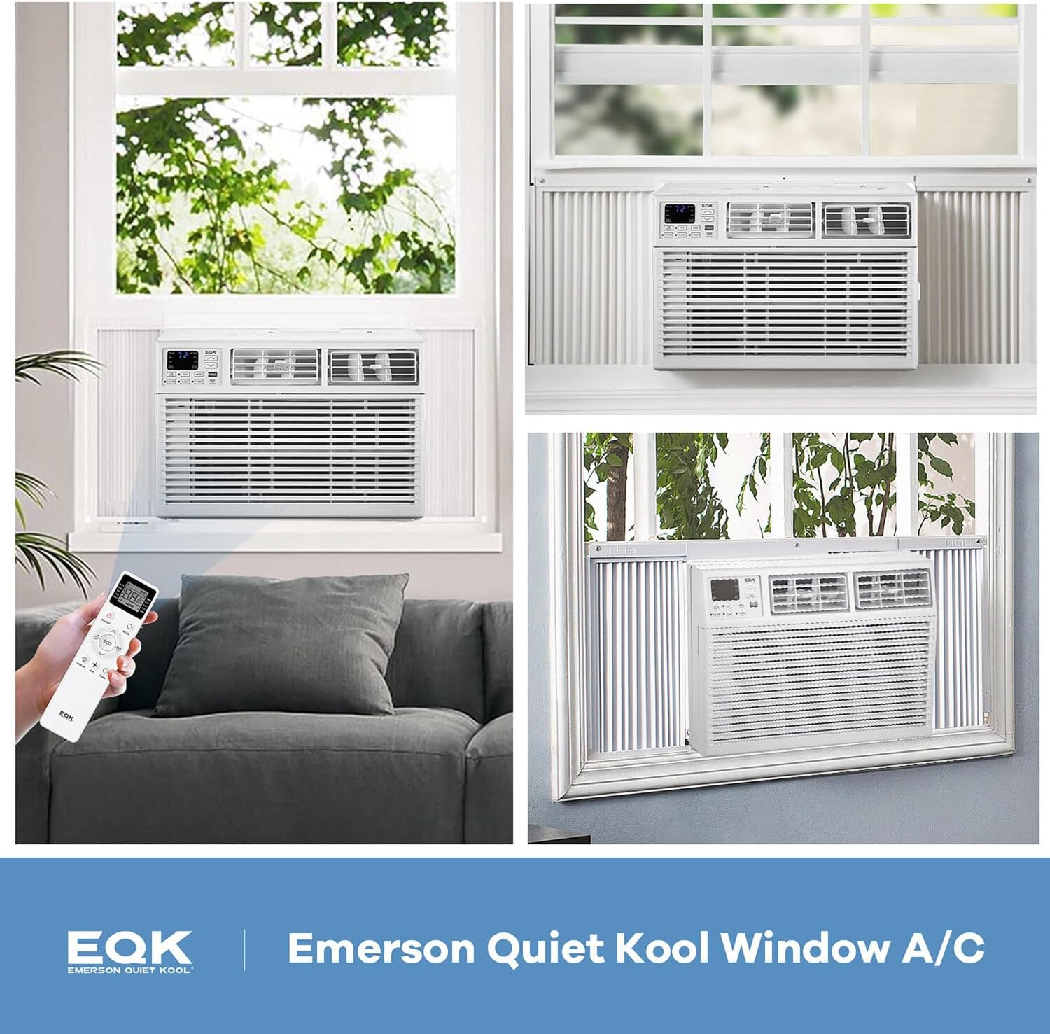 Emerson Quiet Kool 15,000 BTU Window Air Conditioner and Dehumidifier, 115V, Window AC Unit for Large Rooms up to 700 Sq. Ft., Perfect for Apartment and Living Room, Window Unit with Remote