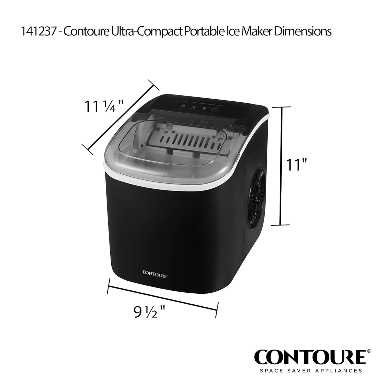 RV Ultra-Compact Portable Ice Maker | Perfect for RV's | Produces 26 lbs. of Ice Daily | Convenient Handle and Electronic Controls | ICE-50BK
