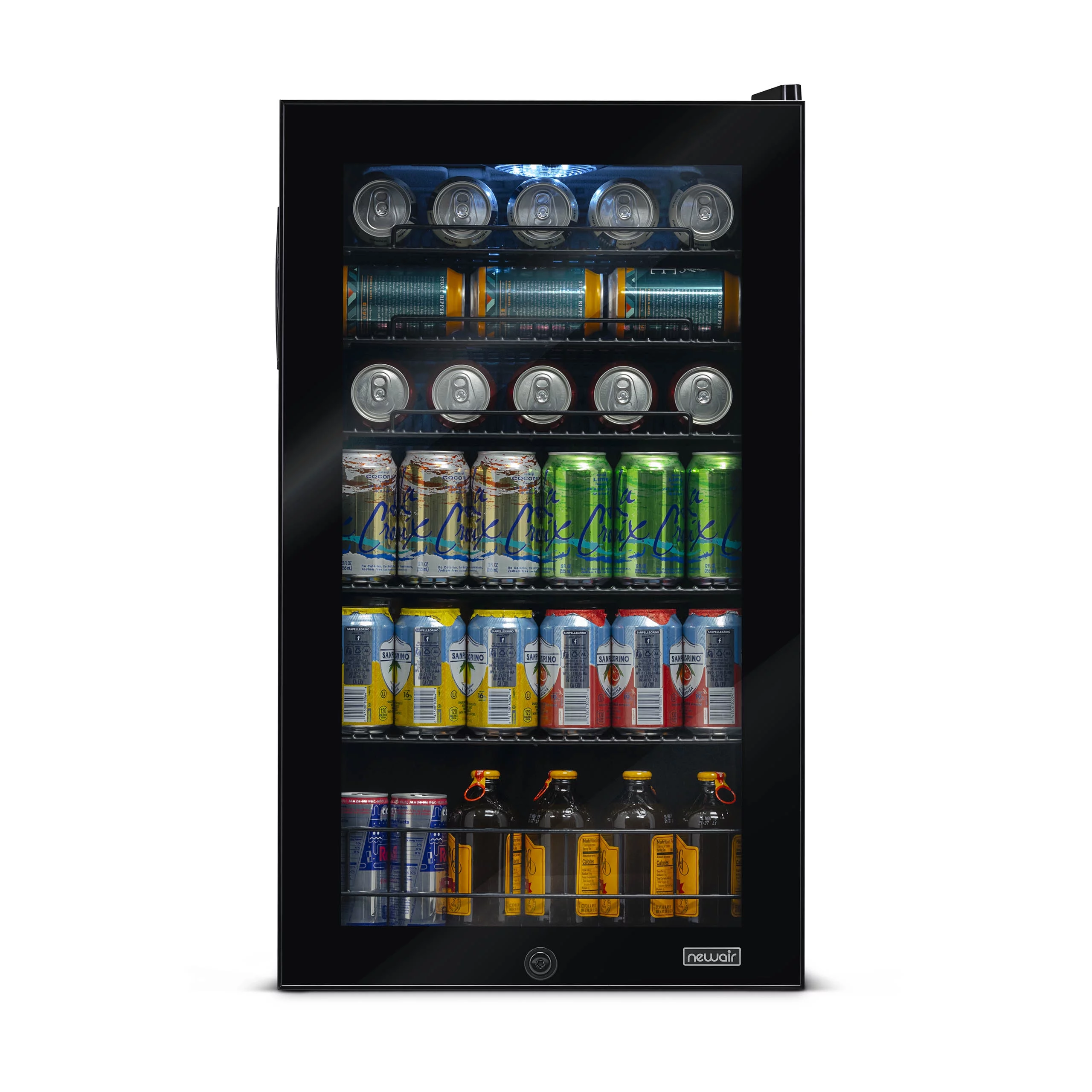 Newair 126 Can Beverage Refrigerator Cooler, Freestanding Mini Fridge in Black for Home, Office or Bar