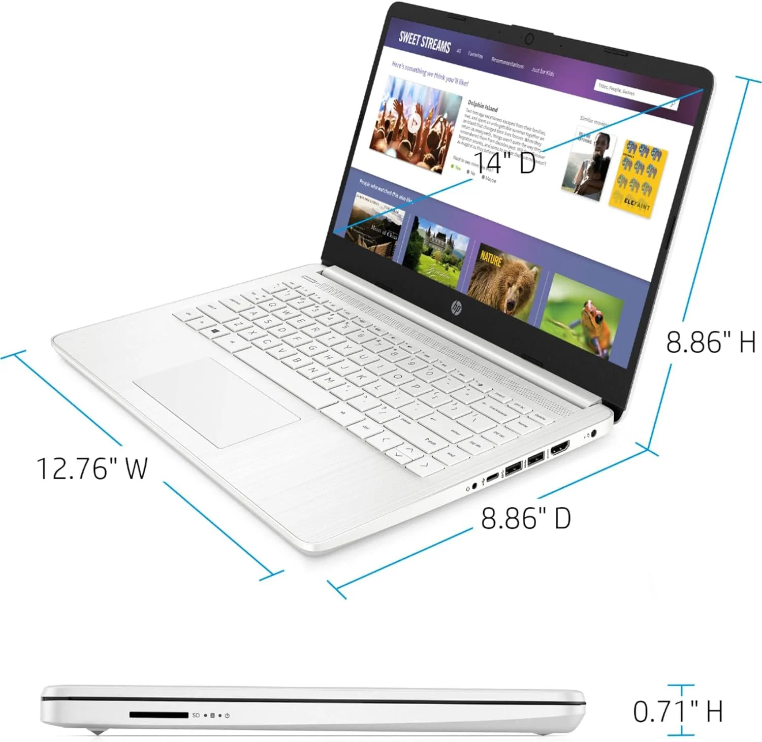 HP Stream 14 inch Laptop Intel Processor N4102 4GB RAM 64GB eMMC Pink (12-mo. Microsoft 365 included)