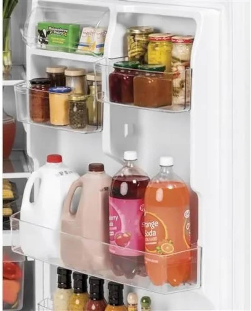 GE GIE22JSNRSS 33" Top Freezer Refrigerator with 21.9 cu. ft. Total Capacity Energy Star Certified LED Lighting Sliding Deli Drawer Adjustable Wire Freezer Shelf ADA Compliant in Stainless Steel