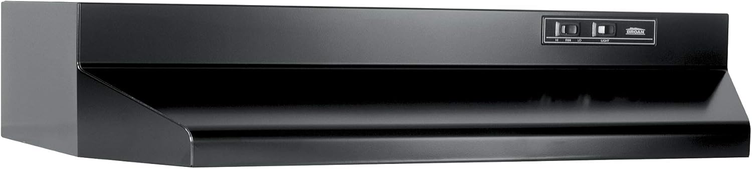 Broan-NuTone 30-inch Under-Cabinet Convertible Range Hood with 2-Speed Exhaust Fan and Light, 210 Max Blower CFM, White