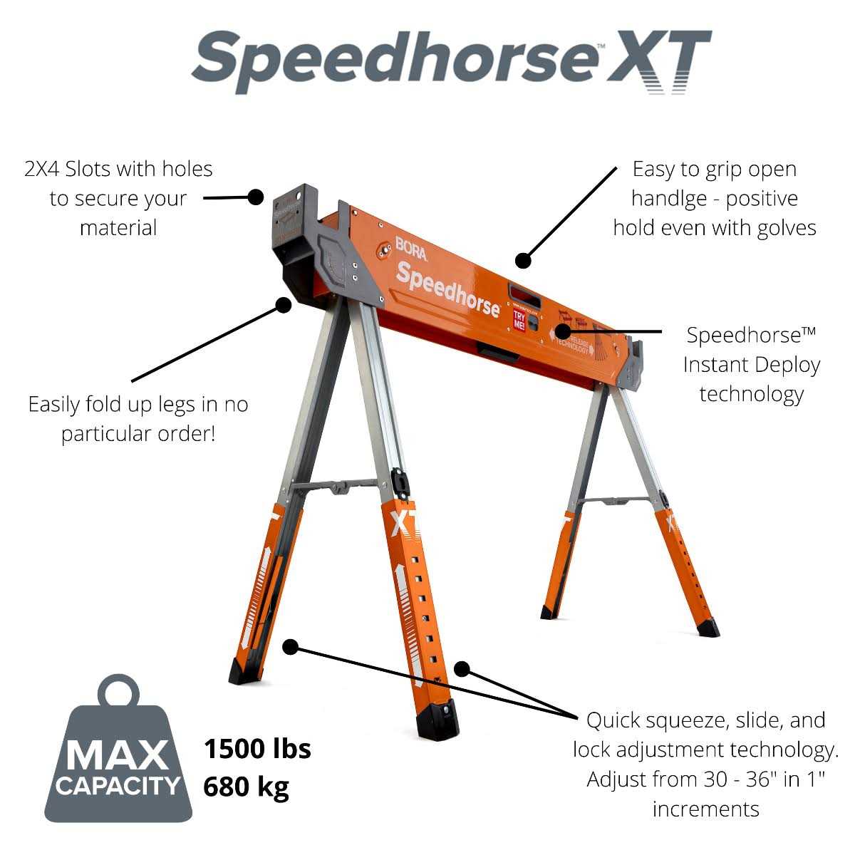 Bora Speedhorse XT Adjustable Sawhorse PM-4550 - Shop Hardware Tools Online Store