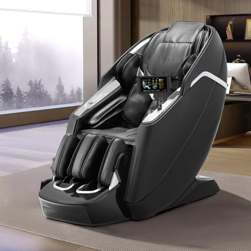 VEVOR Massage Chair, 4D Full Body Zero Gravity Recliner with SL Track, Yoga Stretch, AI Voice Control, Heat, Foot Roller, Retractable Pedal, 36 Airbags, LCD, Armrest Controls, Rolling Base