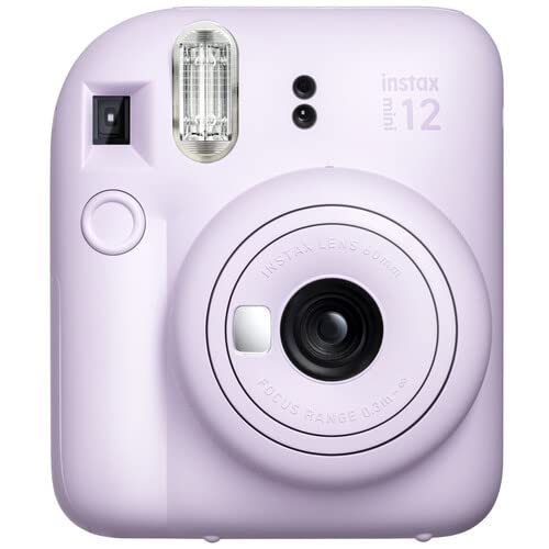 Fujifilm Instax Mini 12 Instant Camera Pastel Blue with 40 Sheets Fujifilm Instax Mini Film Bundle, Sunshine Photo Microfiber Cleaning Cloth Included